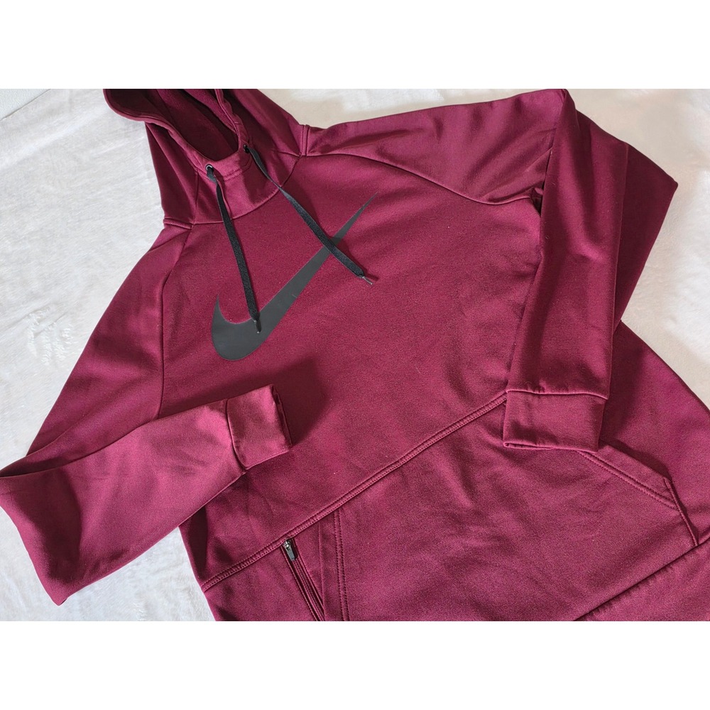 Nike Mens Therma-FIT Pullover Hoodie Burgundy Maroon CU6238-638 Size Medium